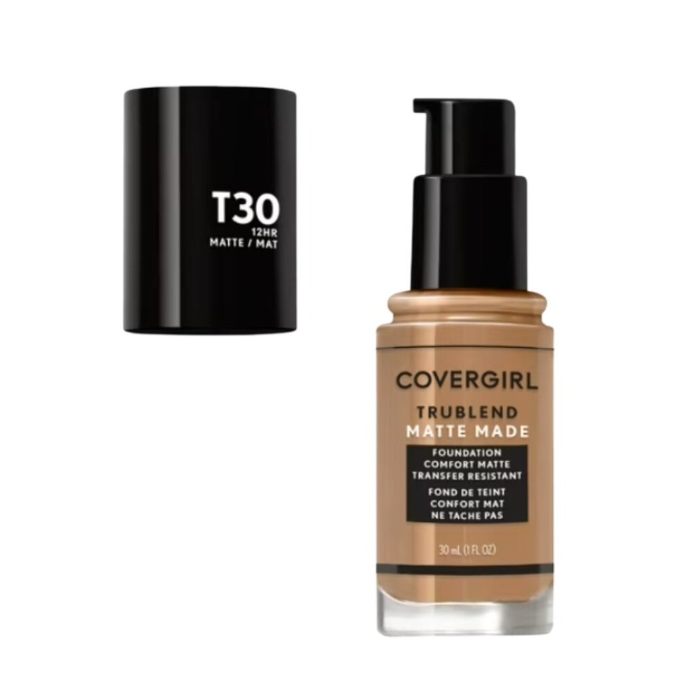 COVERGIRL TruBlend Matte Made Liquid Foundation Warm Honey T30 NEW